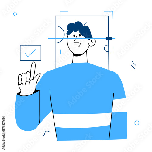 A hand drawn style illustration showing a software update