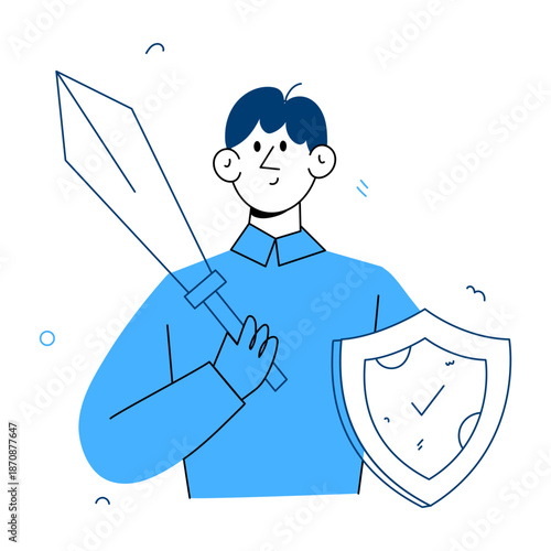 A hand drawn style illustration showing a software update