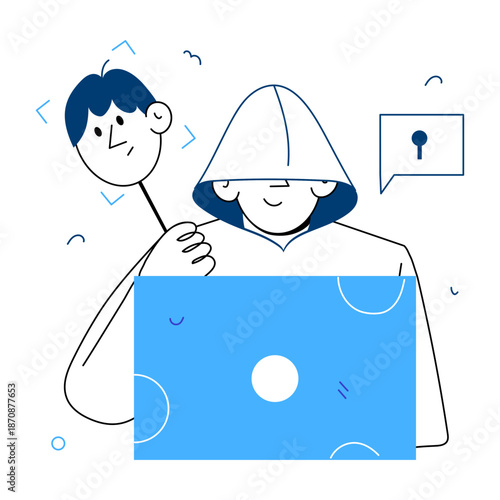 A hand drawn style illustration showing a software update