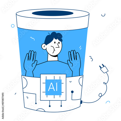 A hand drawn style illustration showing a software update