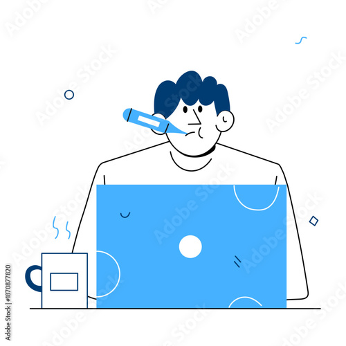 A hand drawn style illustration showing a software update