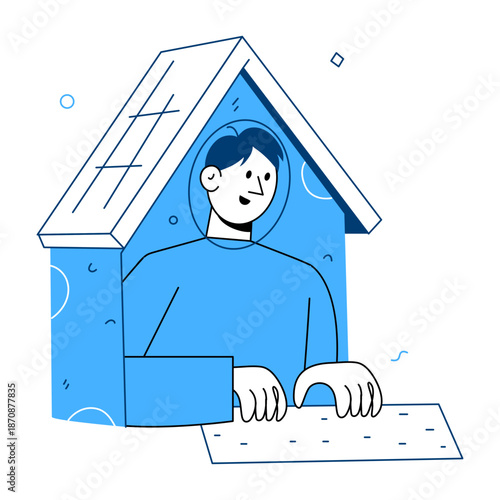 A hand drawn style illustration showing a software update