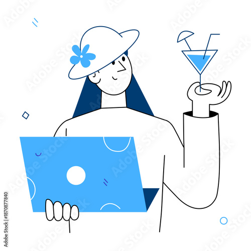 A hand drawn style illustration showing a software update