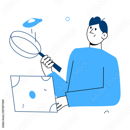 A hand drawn style illustration showing a software update