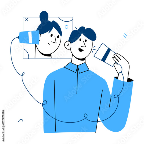 A hand drawn style illustration showing a software update