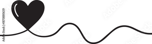 Valentines day heart symbol with wavy line illustration