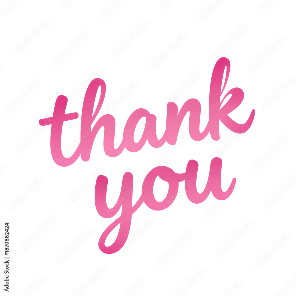 Fototapeta premium Pink handwritten thank you text.