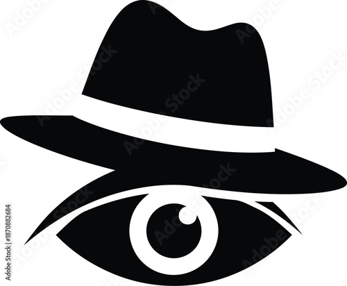 Spy Eye Hat Surveillance Vector Icon