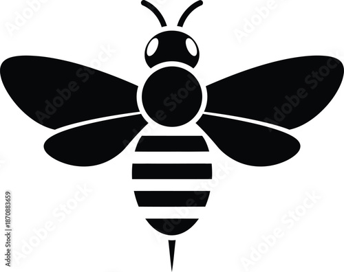Bee Icon Minimal Insect Vector