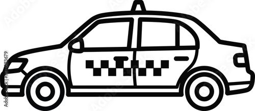 Taxi Cab Transportation Icon Vector