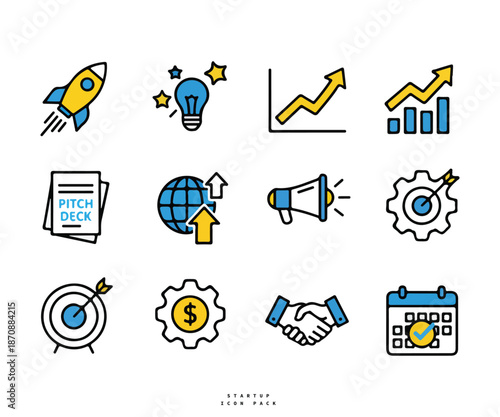 Startup amp Innovation Flat Vector Icons