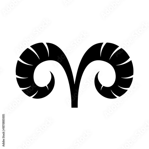 Minimalist Flat Zodiac Aries Symbol Graphic Illustration Astrological Sign