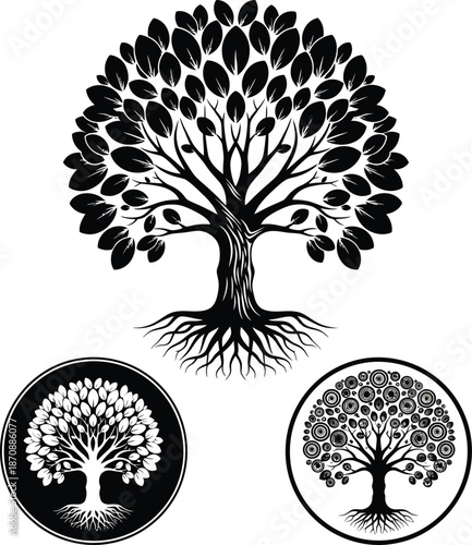 Tree of Life Emblem Nature Vector Set