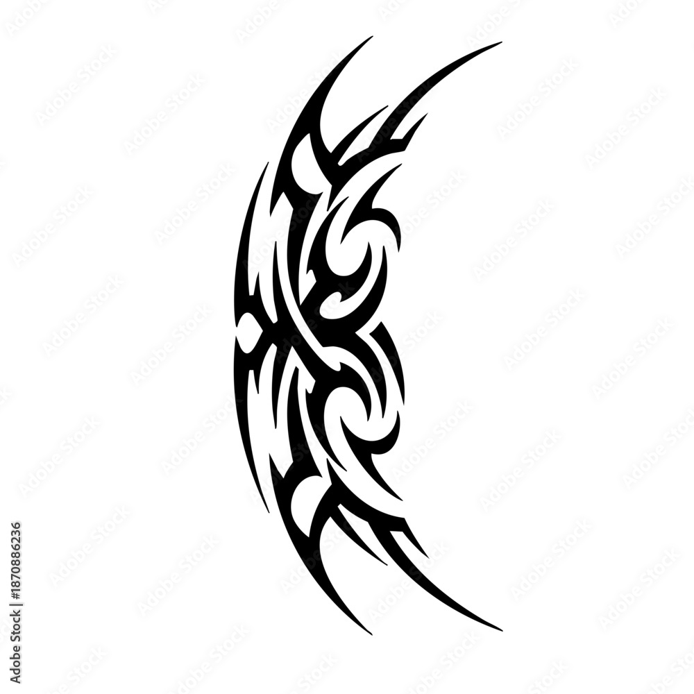 Obraz premium Abstract Graphic Tribal Curve Ornament Tattoo Decoration Design Element