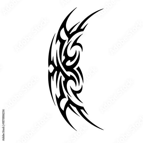 Abstract Graphic Tribal Curve Ornament Tattoo Decoration Design Element