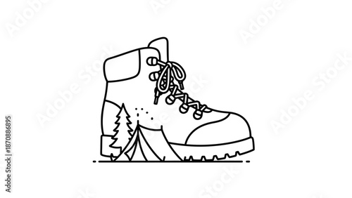 Detailed hiking boot with laces.
