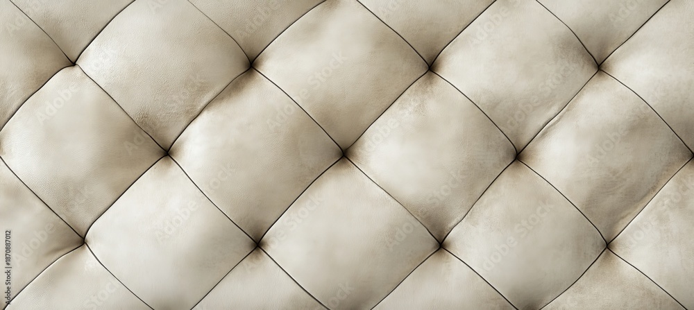 Obraz premium Elegant Tufted Ivory Textile Featuring a Diamond Quilted Pattern for Stylish Interior Decor