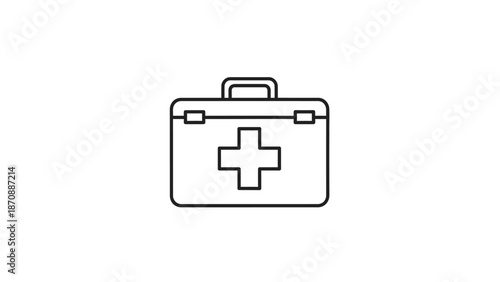 First aid kit box medical symbol.
