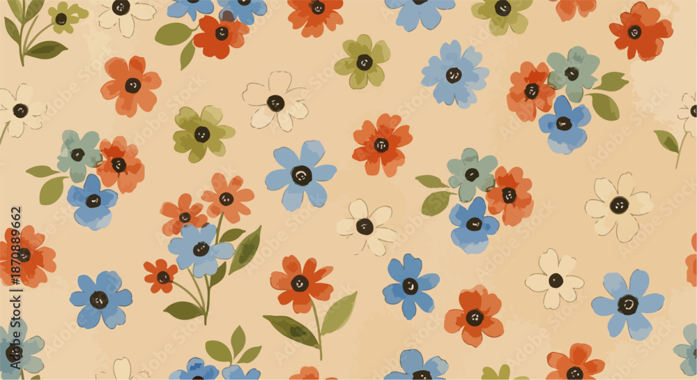Fototapeta premium Abstract motley seamless pattern. Abstract motley vector seamless pattern with manycolored ornate circles