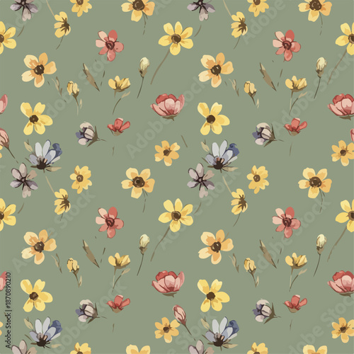 Cute Floral pattern. Floral pattern. Pretty flowers on white backgroung