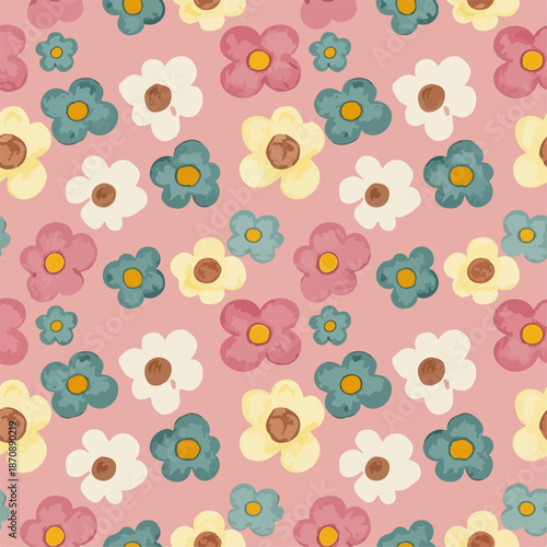 Cute Floral pattern. Floral pattern. Pretty flowers on white backgroung