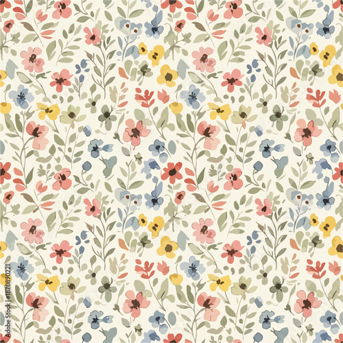 Seamless floral pattern background. Great for textile or web page background.

