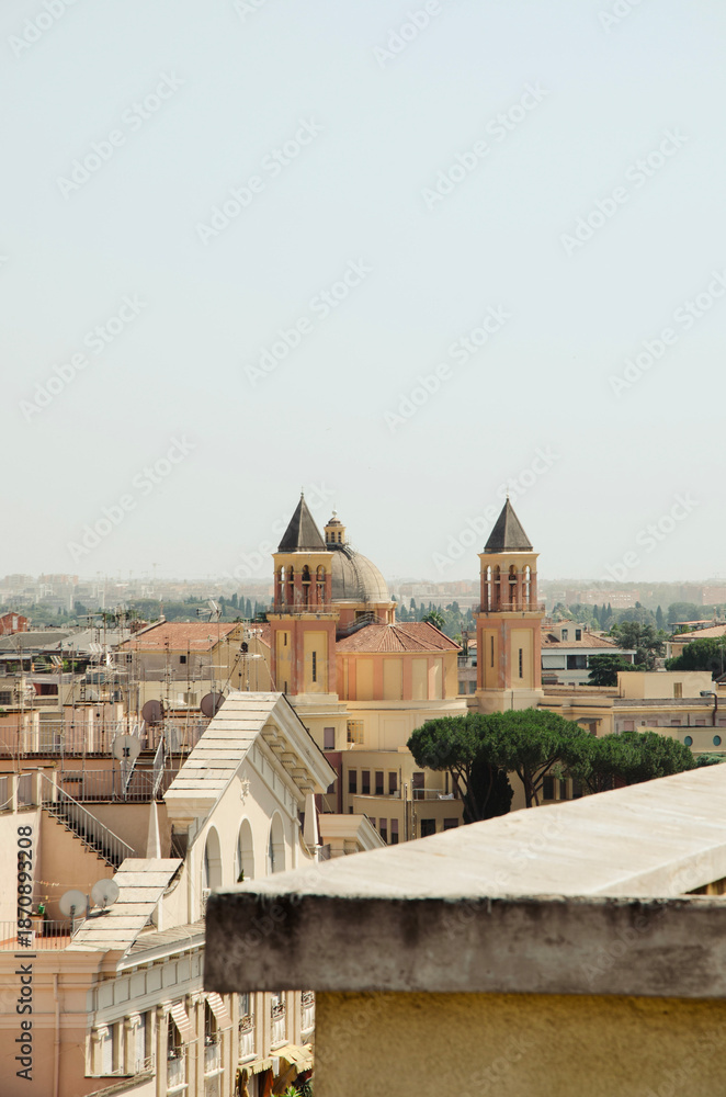 Obraz premium Rooftop view Rome buildings