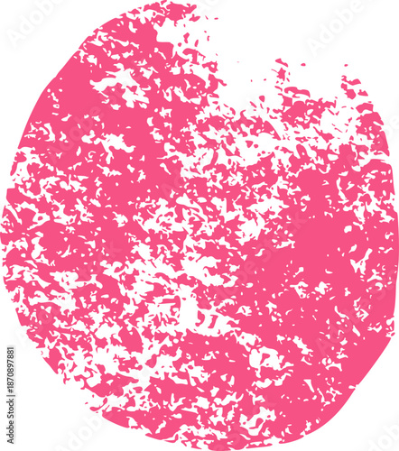 Charcoal Hand Drawn Pink Oval