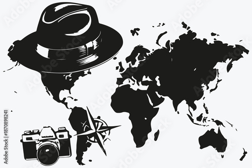 travel adventure set sketch illustration vector