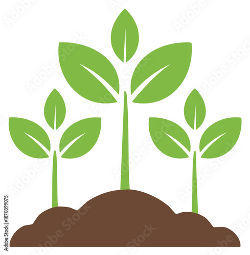 Green sprouts growing from fertile soil representing growth and new beginnings
