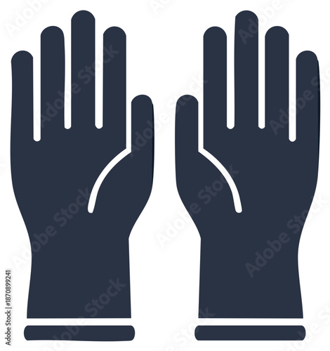 Pair of Protective Gloves with Fingers Extended for Cleanliness Safety and Hygiene