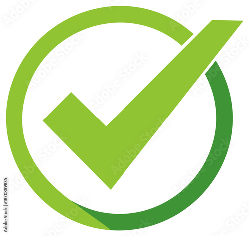 Green Check Mark in Circle Approval and Validation Symbol Business Concept Correct Sign Option