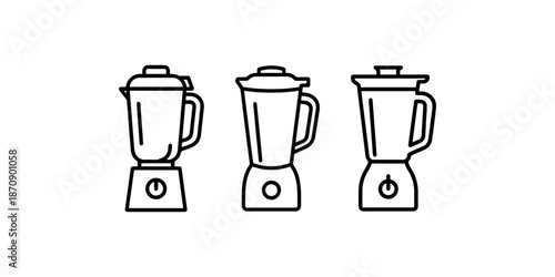 Blender vector icon set for web design isolated on white background