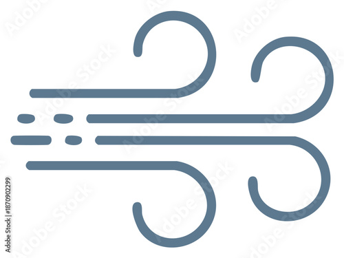 Strong Breeze Vector Symbol Meteorology Weather Element Minimal Design