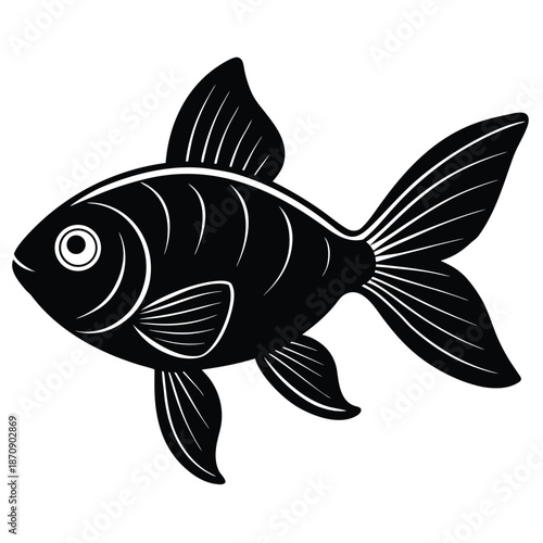 Fishes, silhouette vector icons, ocean, river or sea and lake fishing fish. Pike, tuna or crucian, swordfish and flounder, carp, sheatfish and bream, perch and pike