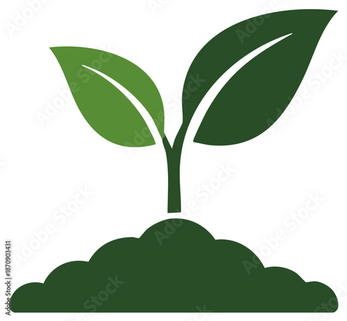 Wallpaper Mural Green Plant Sprout Growing from Soil Icon Symbolizing New Life, Nature, and Sustainable Growth Torontodigital.ca