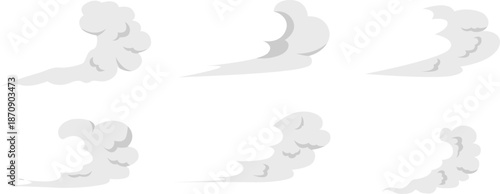 Cartoon smoke trail run speed effect, Comic speed trail effect Vector Illustration.