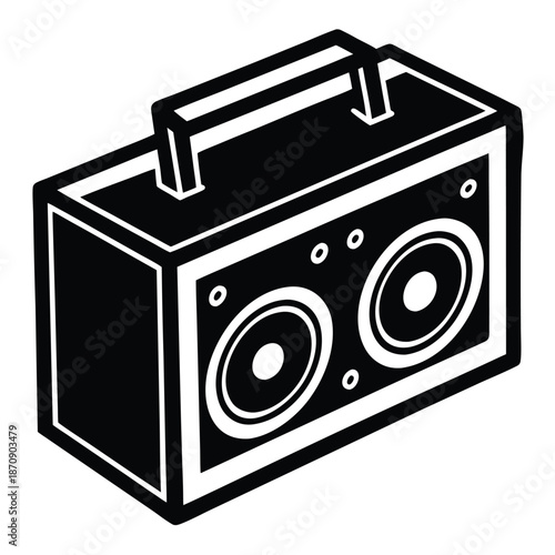 Vector silhouette of sound system representing speaker box