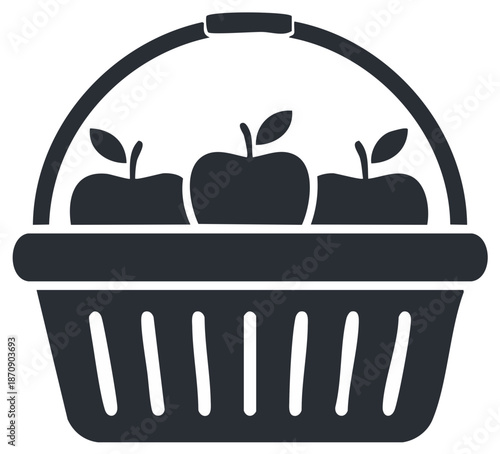 Apples in a Basket Illustration A simple design of a basket full of apples perfect for graphics