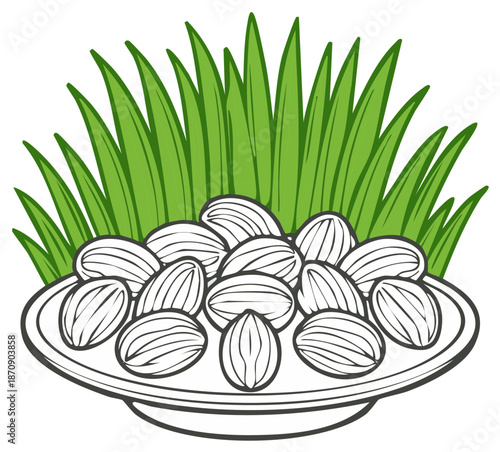 Nowruz Celebration with Semeni and Eggs Symbolizing Rebirth and Spring