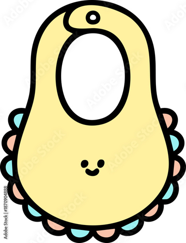 cute baby bib illustration