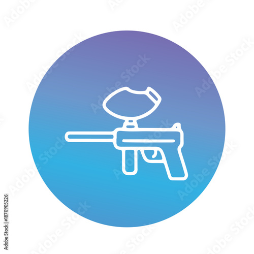 paintball competition gear, markers icon vector design 