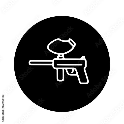 paintball competition gear, markers icon vector design 