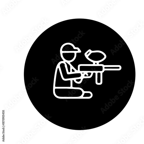 paintball competition gear, markers icon vector design 