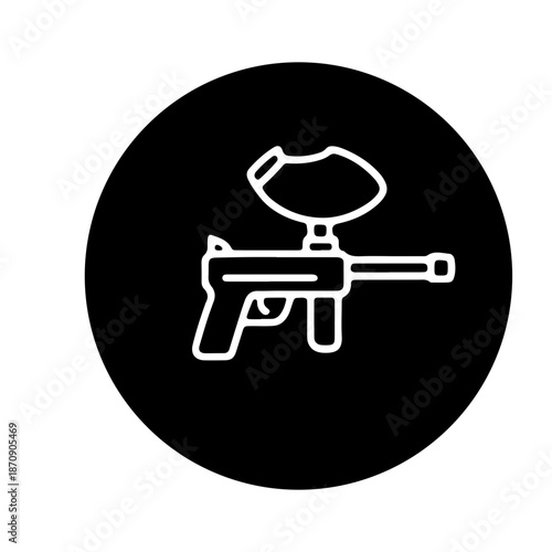 paintball competition gear, markers icon vector design 