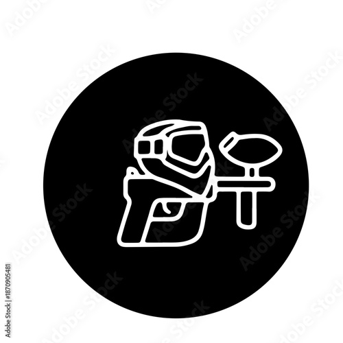 paintball competition gear, markers icon vector design 