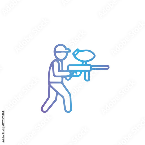 paintball competition gear, markers icon vector design 