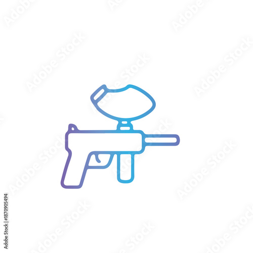 paintball competition gear, markers icon vector design 
