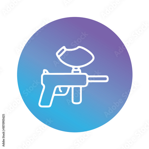 paintball competition gear, markers icon vector design 