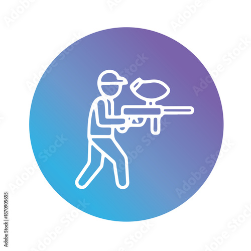 paintball competition gear, markers icon vector design 